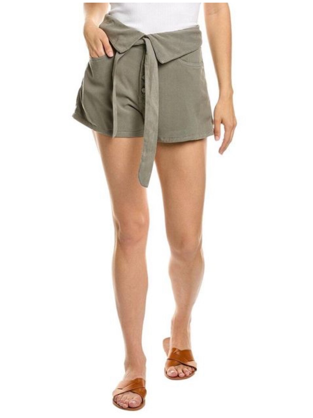 LE JEAN Green Foldover Waist Short 29